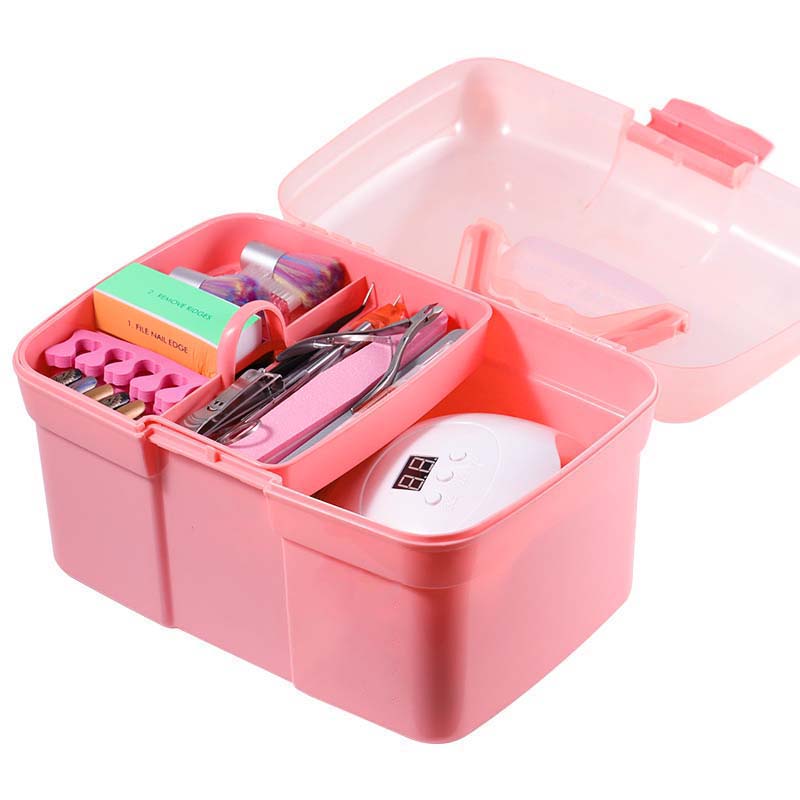 Buy 1PC Large Nail Storage Box Portable Desktop Storage Box Nail Polish Glue Pen Container Nail