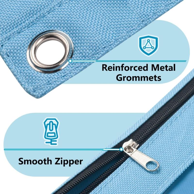 6 Pcs Zippers Pen Bag 3 Rings Binders Pencil Case File Bag Clear Window Pencil Box For Erasers Rulers Markers Storage