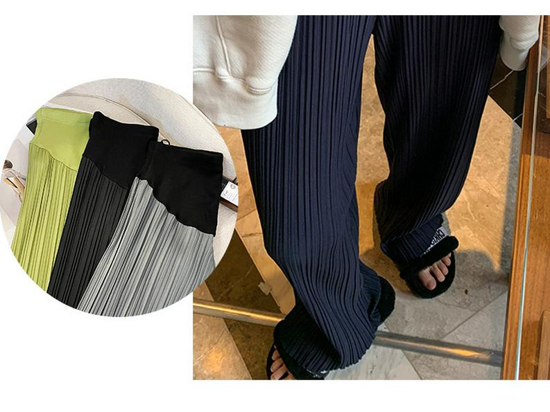 New Summer Pleated High Waist Floor-Length Wide-Leg Pants