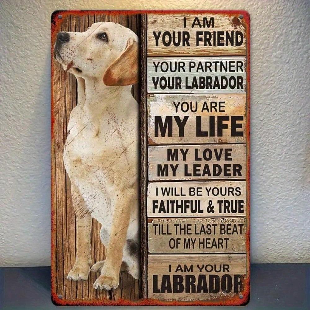 

Metal Wall Art Retro Labrador Poster, GODOXY Tin Sign 8x12 Inch for Bar Decor