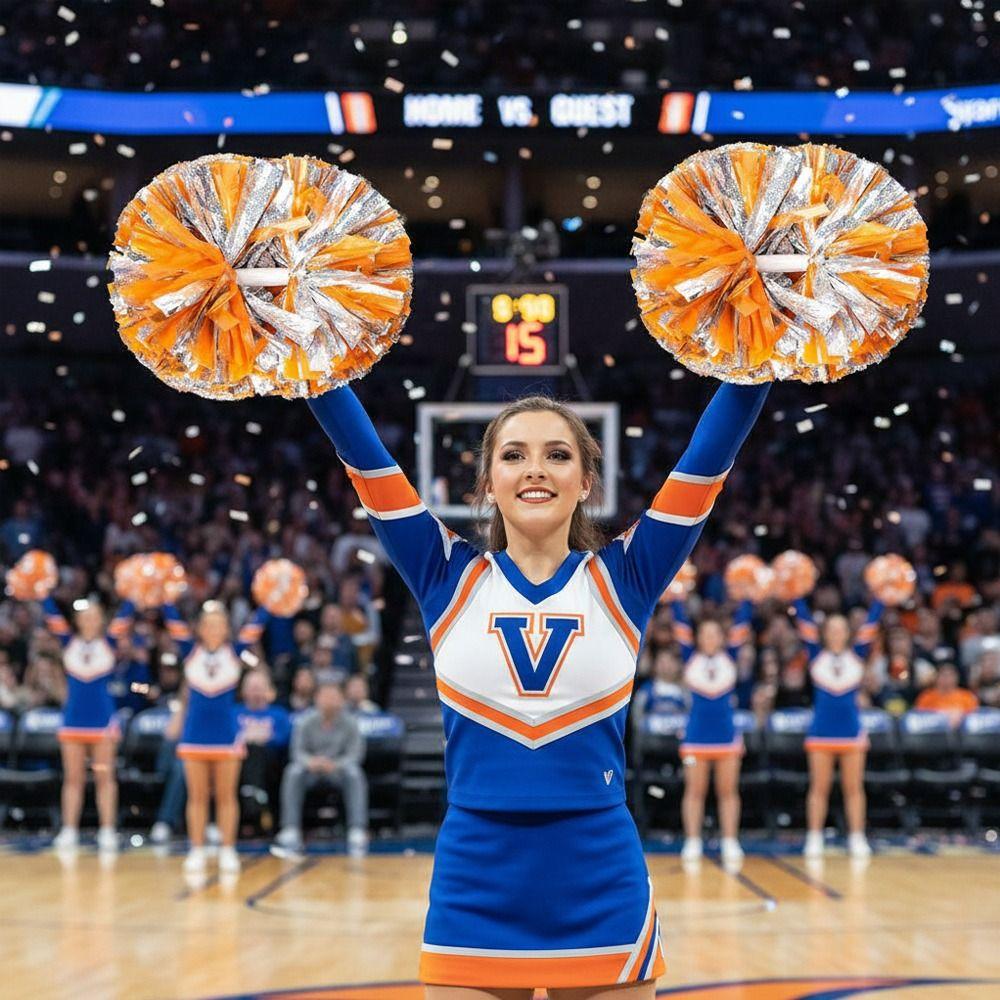 30cm*37cm Cheerleader Pom Poms Double Hole Handle Cheerleading Ball Pom Poms Dance Performances