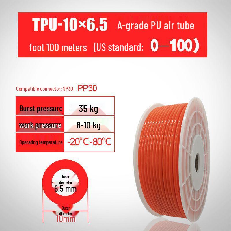 High-Pressure 8MM PU Pneumatic Air Hose for Air Compressors