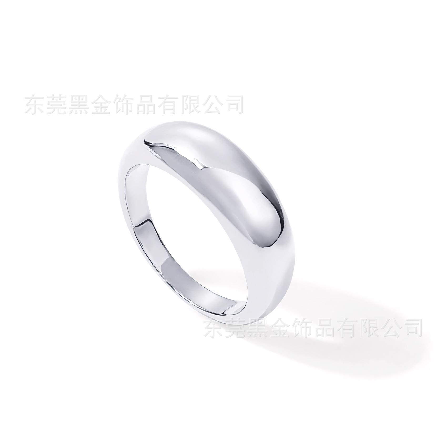 

Кольцо из титановой стали с толстым куполом, золото 18 карат, простое, гладкое, изогнутое, фирменное, составное парное кольцо No. 10