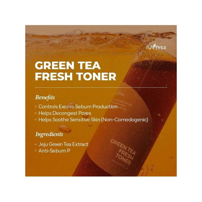Isntree Green Tea Fresh Toner 200ml | Korean Skincare | Toner For Oily Skin | Sebum Control | Hydrating And Refreshing