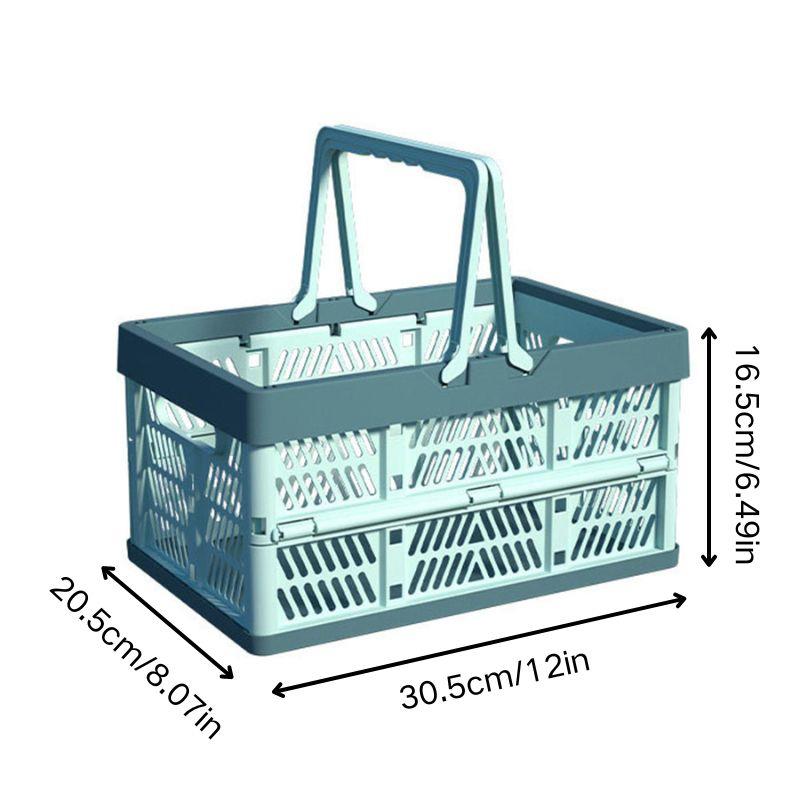 Outdoor Folding Portable Picnic Basket Portable Camping Storage Plastic Frame Large Supermarket Shopping Basket Storage Box