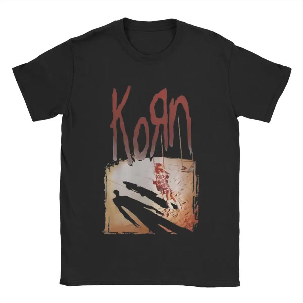 Korn Women's T Shirt Rock Band Vintage Cotton Tees Short Sleeve Print O Neck Men's T-Shirts Women's Clothing Unisex Fashion