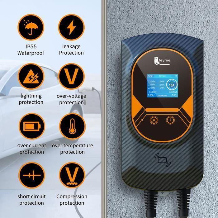 Station de charge 32A chargeur de voiture électrique EVSE Wallbox 7.6/11/22KW câble de type 2 IEC62196 contrôle APP.Bazarland30