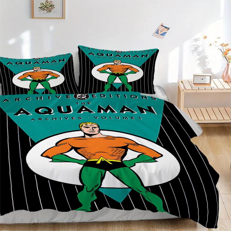 

3pcs Aquaman Cover Set,Soft Comfortable Duvet Cover,Guest Room (1*Duvet Cover + 2*Pillowcases, Without Core) yy251024136 135x200cm