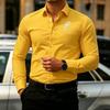 Men's Shirt Collar Long Sleeved Shirt Rose Print Design Simple Slim Fit Single Breasted Men's Top