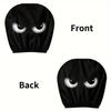 2PCS Funny Slanted Eyes Cartoon Print Car Headrest Cover for Halloween Christmas Holiday Automobile Interior Decoration