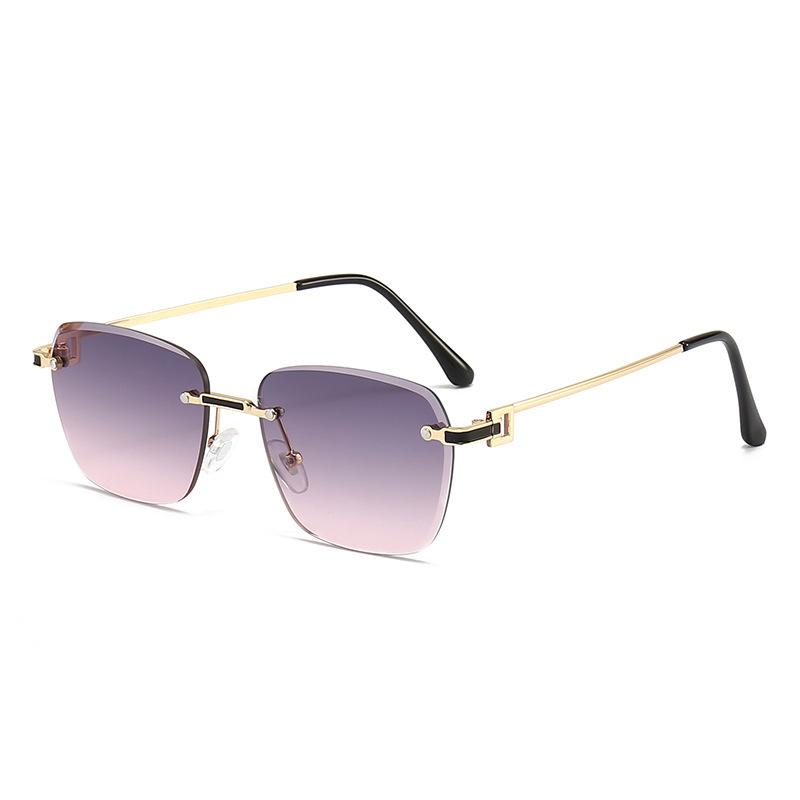 New Fashionable Metal Square Small Frame Personality Trend Catwalk High-end Women's Sunglasses UV400 Sunglasses 3876