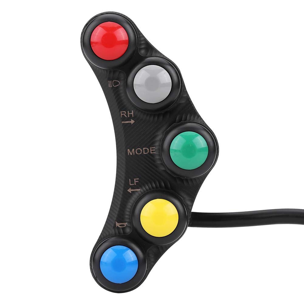 22mm Motorcycle Handlebar 7 in 1 Switch Headlight Turn Fog Light Horn On/Off