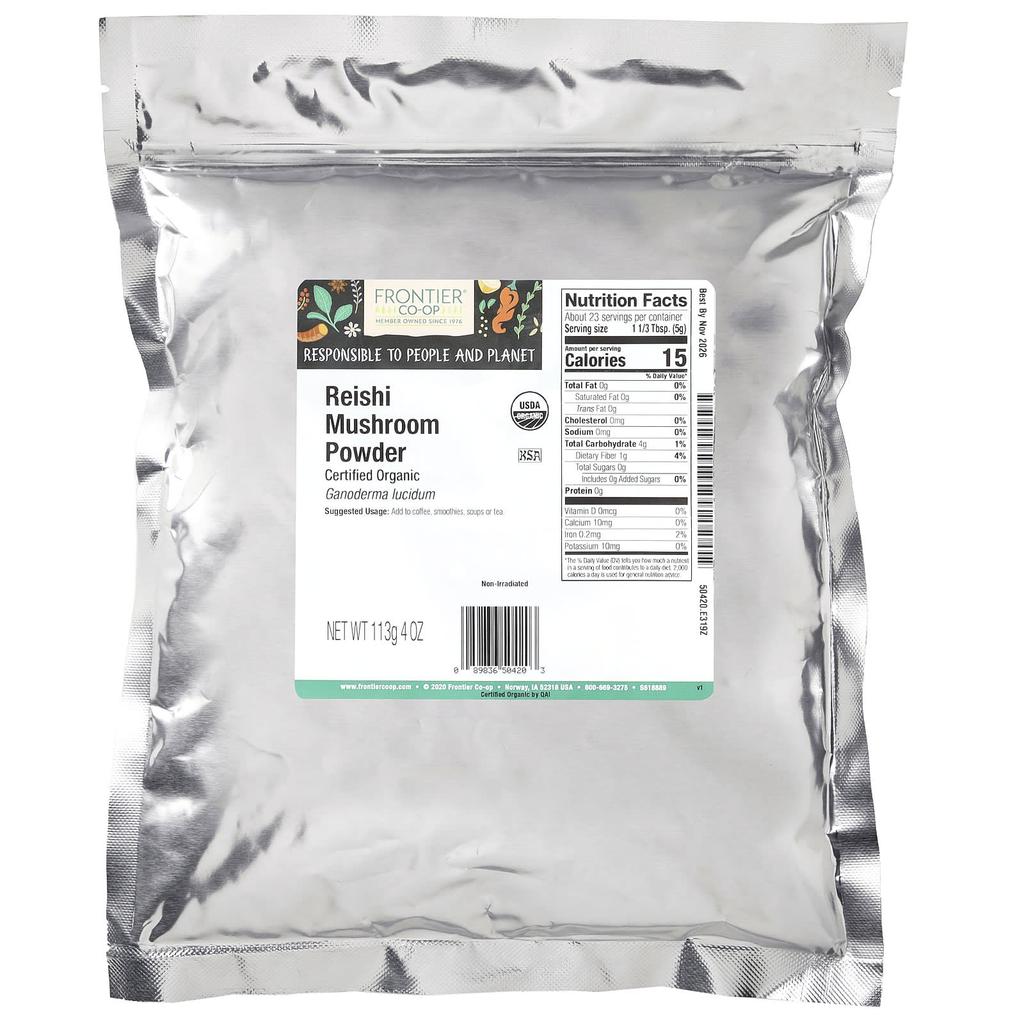 Frontier Co-Op, Organic Reishi Mushroom Powder, 113G(4Oz)