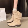Nouvelles bottes Martin pour femmes, beauté, bottes à talons, bottes de cowboy, tige moyenne, tourisme au Xinjiang, western 2025, belles, radieuses