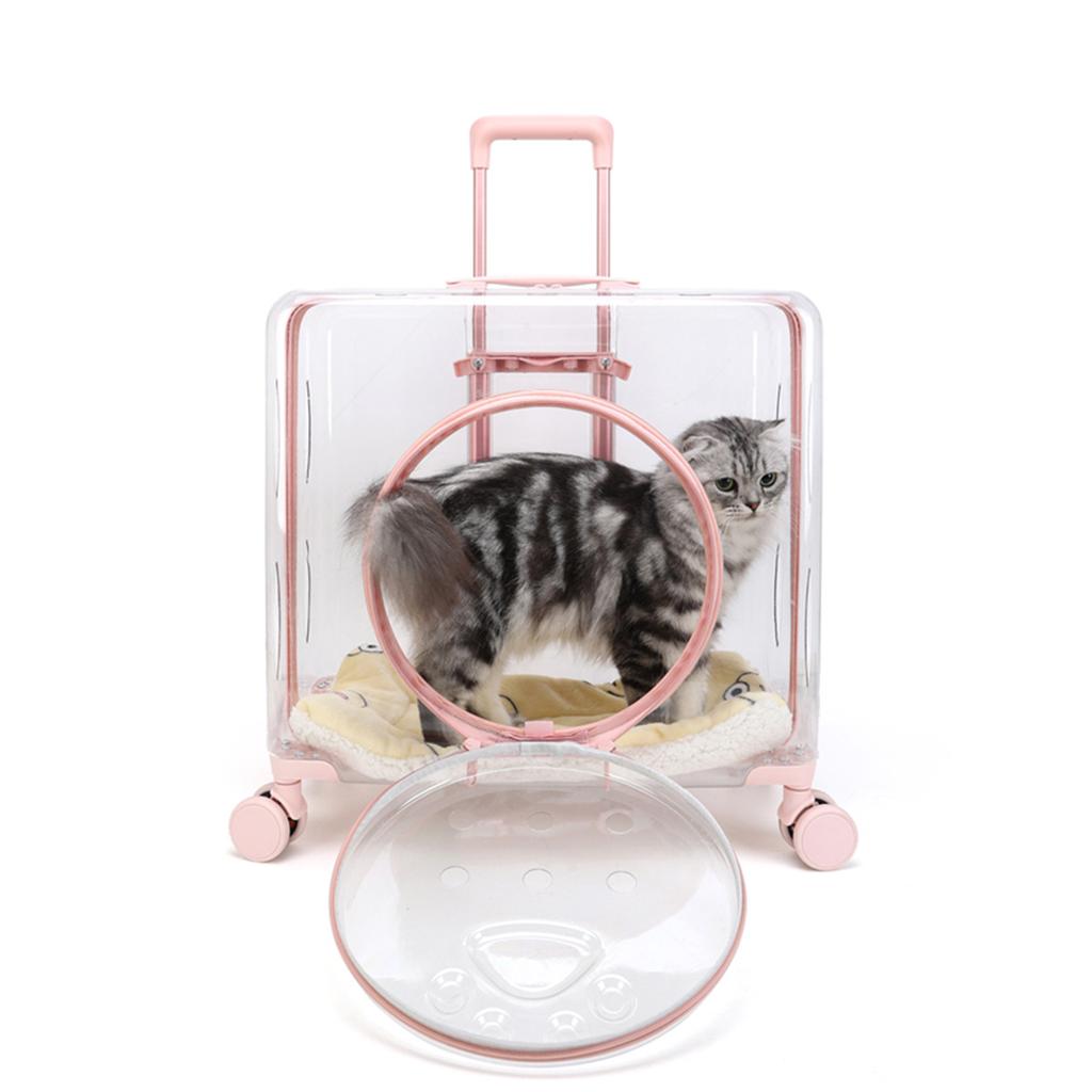 Trolley Case Cat Bag Large Capacity Two Cats Outdoor Travel Transparent Trolley Case Medium Dog Outing Bag