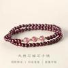 Handmade Natural Red Garnet Bracelet Women With Strawberry Crystal Multi-Layer Stackable Design Chinese Style