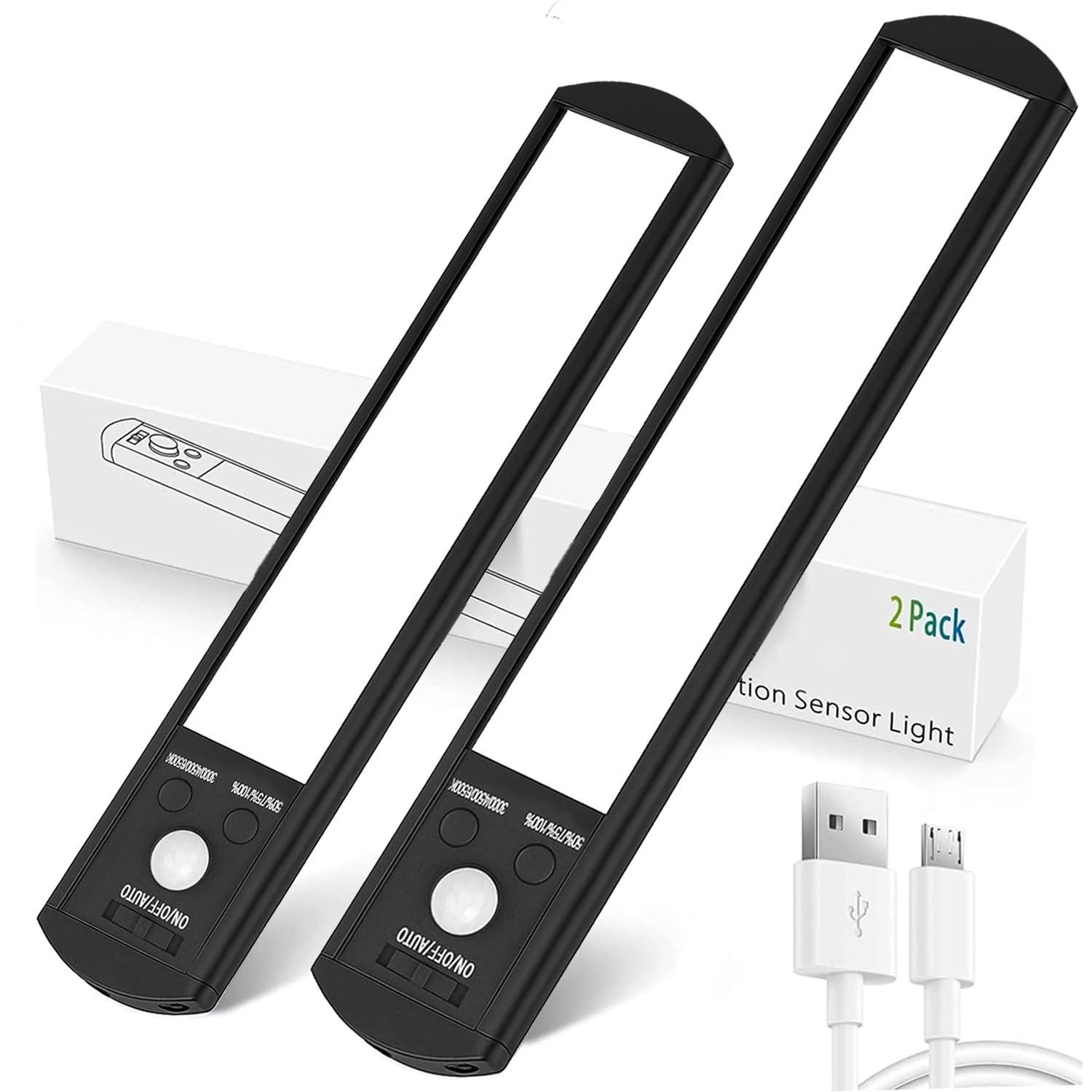 

AMERTEER Motion Sensor LED Bar Light, USB Rechargeable Closet LED Reading Light, Magnetic, Cabinet Light with Adjustable Brightness, Ideal for