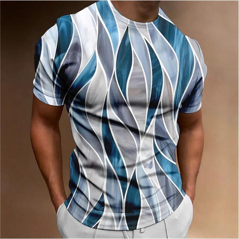 Summer Men Simple Everyday Casual Street Fun 3d Printed T-Shirt Fashion Trend Personality Large Size O Collar Short Sleeve