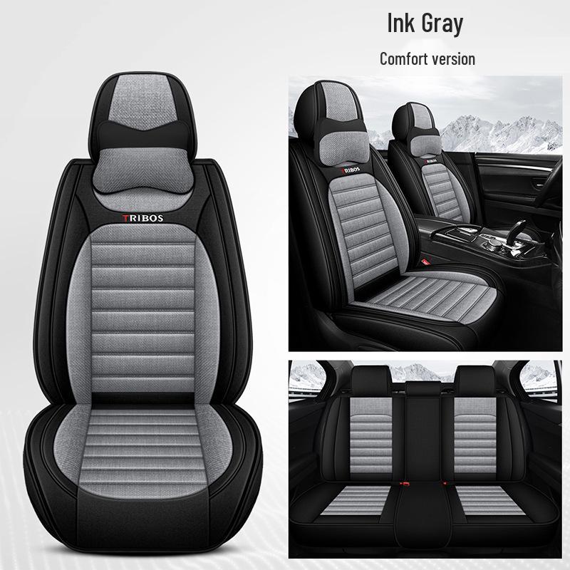 Linen Wrapped All-Season Breathable Car Seat Cushion Mat