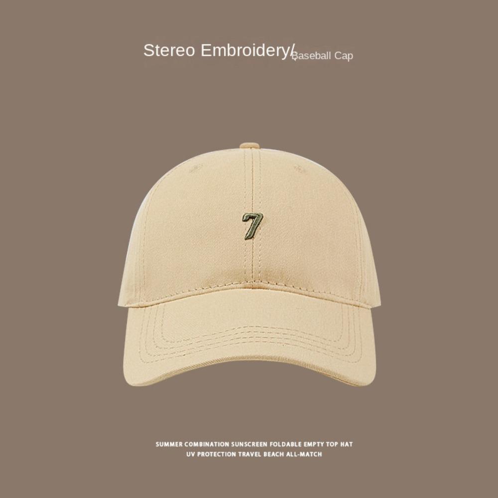 Sunscreen Embroidered 7 Cap Cotton Cotton Peaked Hat Simple Baseball Cap  Girls