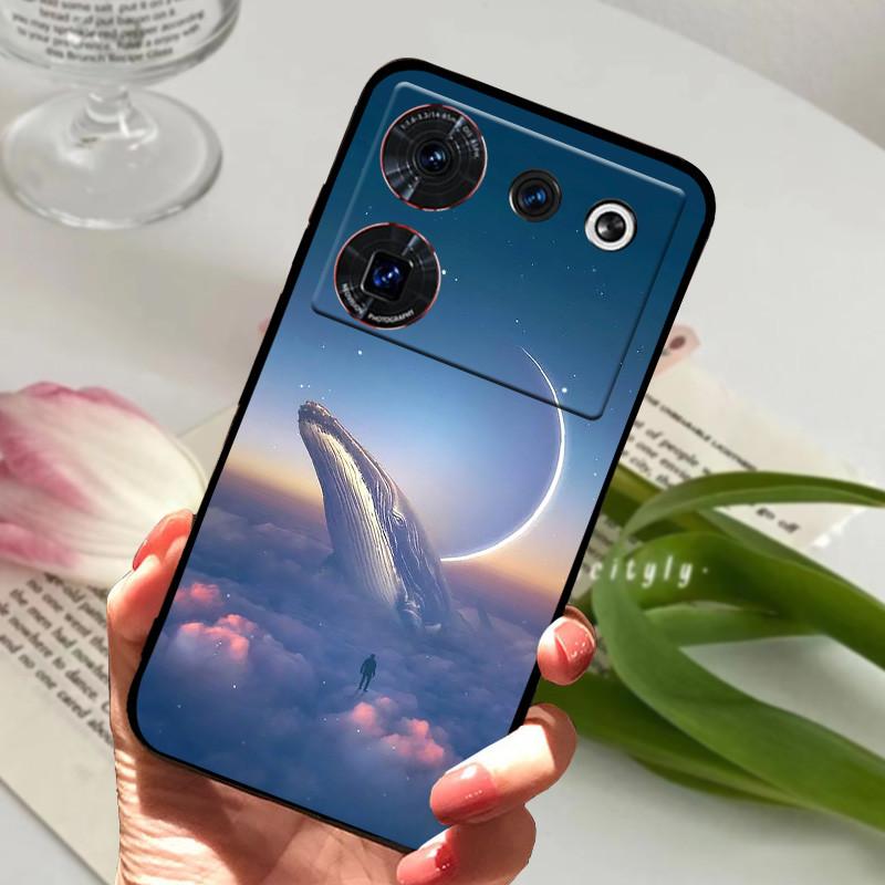 Case For ZTE Nubia Z50 Ultra Case Soft Print Silicone TPU Black Bumper Cover For ZTE Nubia Z60 Ultra Phone Back Coque z50Ultra