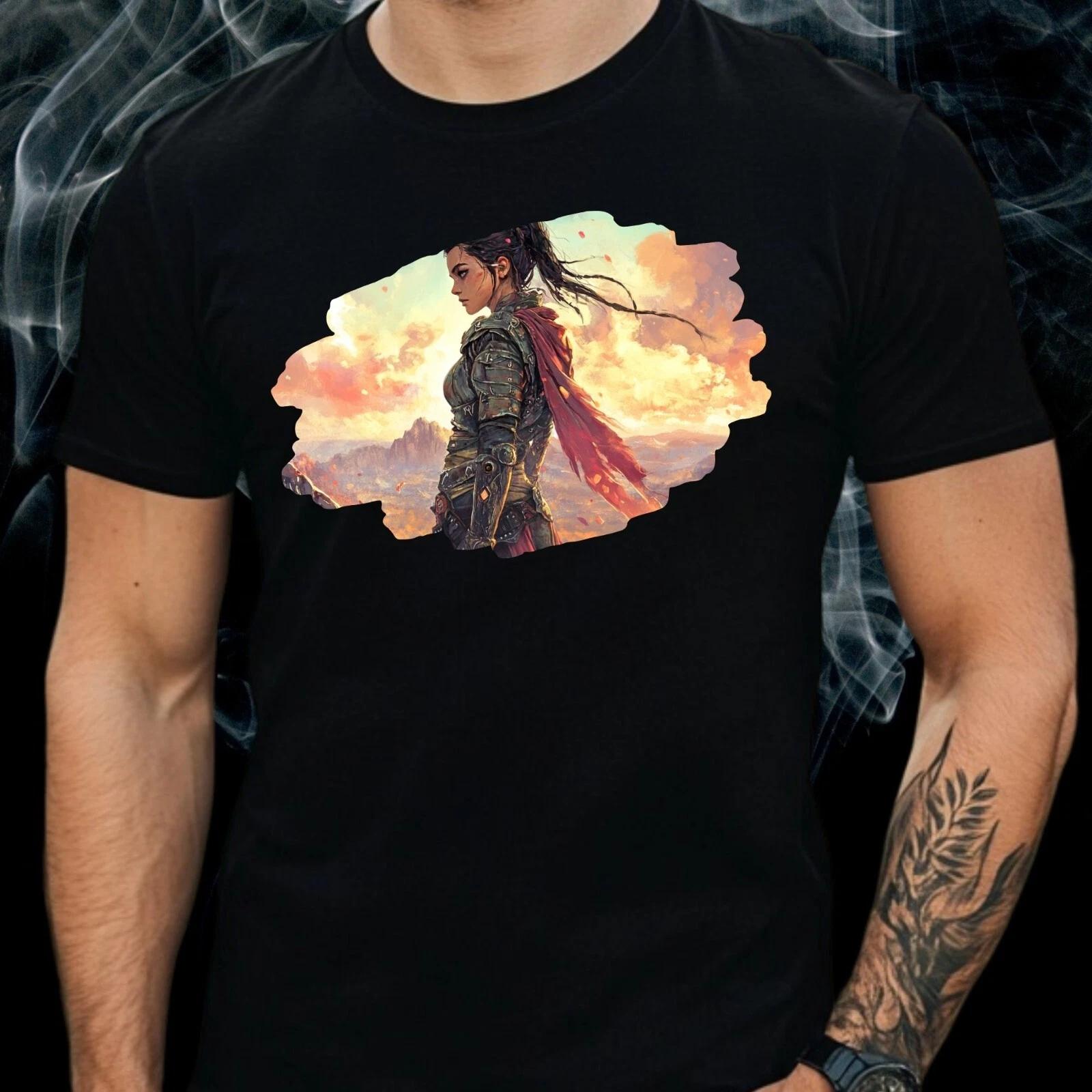 T-Shirt Herren Kriegerin Motiv Baumwolle Größe S bis 5XL S