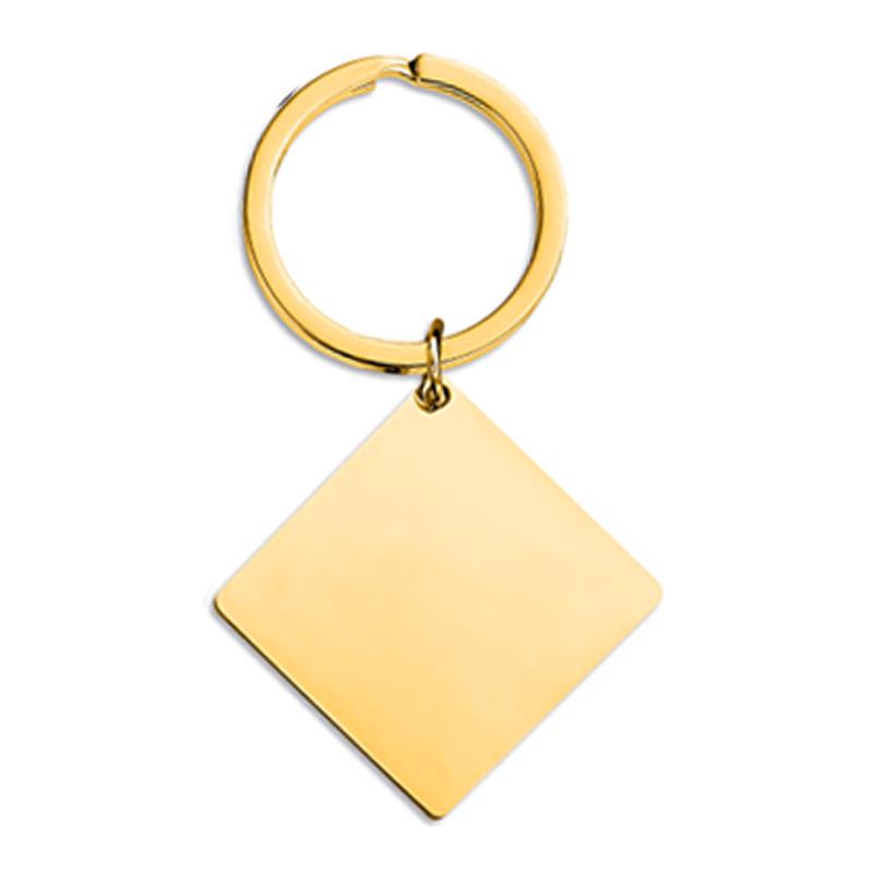 Stainless Steel Laser-Printed Square Keychain - Engravable Festival Gift