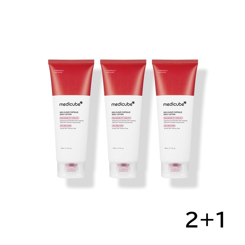 MEDICUBE Red Clear Capsule Body Lotion Acne Mark & Texture Repair Care 2+1 Set