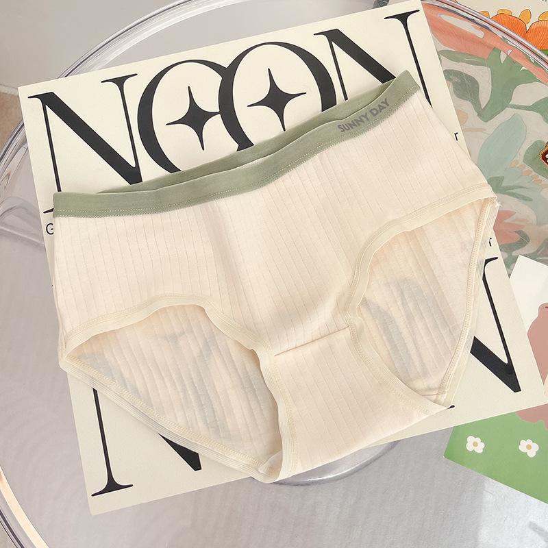 Damenunterwäsche, einfache Slips, atmungsaktiv, schweißfest, einfarbig, gestreift, Mädchenhöschen