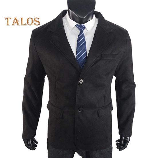 Casual Suit Coat Lapel Long Sleeve Two-Button Regular Fit Suit Jacket with Flap Pockets Short Plush Business Outerwear