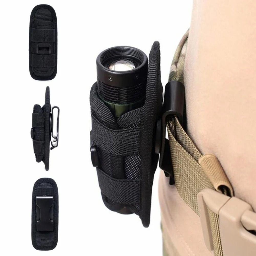 Nylon Outdoor Flashlight Cover 360 Degrees Rotatable Torch Case Portable Molle Flashlight Pouch
