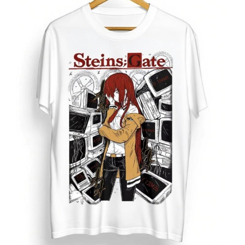 

Тренд Лето 2025 Косплей Унисекс Футболка Steins Gate Курису Макисэ Девушка Каваи Вайфу Аниме Футболка Мягкая Футболка Оверсайз Футболка 4XL
