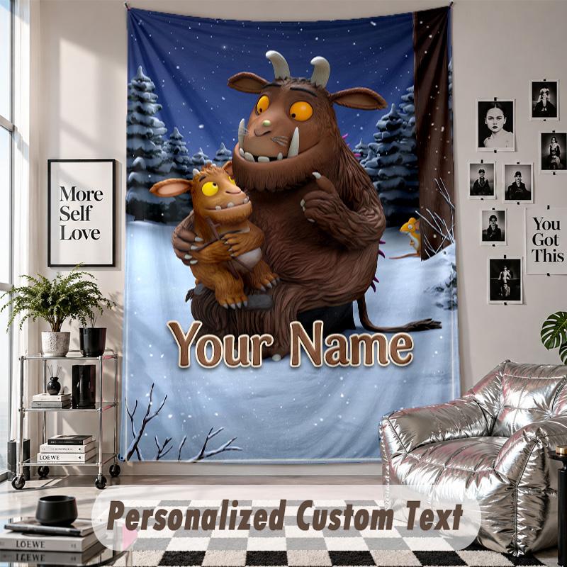 Arazzo da Appendere alla Parete con Nome e Testo Personalizzati, Arazzo Decorativo The Gruffalo per Camera da Letto