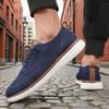 Classic Men'S Walking Shoes Breathable Knitted Flat Shoes Soft Comfortable Lightweight Minimalist Lace Up Street Causal Shoes