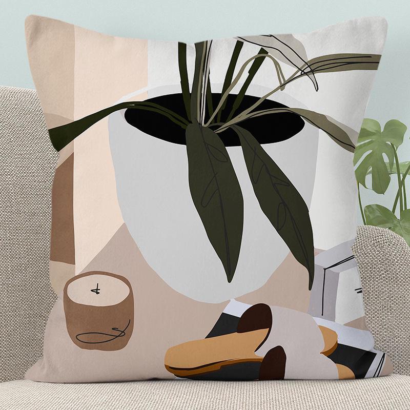 Modern Abstract Character Pillow - Removable, Washable Cushion for Sofa or Bed
