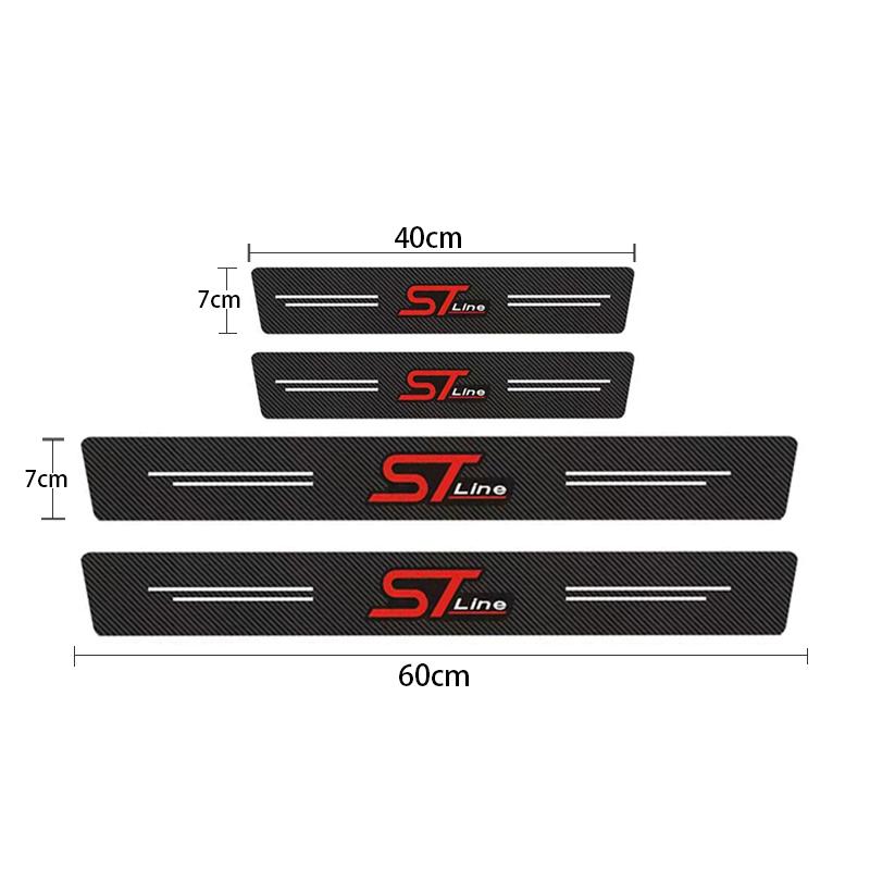 Carbon Fiber Car Sticker Protector Strip Auto Door Sill Waterproof Protect Film For Ford ST Fiesta Focus Edition Car KUGA Mondeo