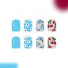 Blue White Floral Blueberry Sweet Design Square False Nail Pack of 24Pieces Artificial Nail Romance Design Easy Apply