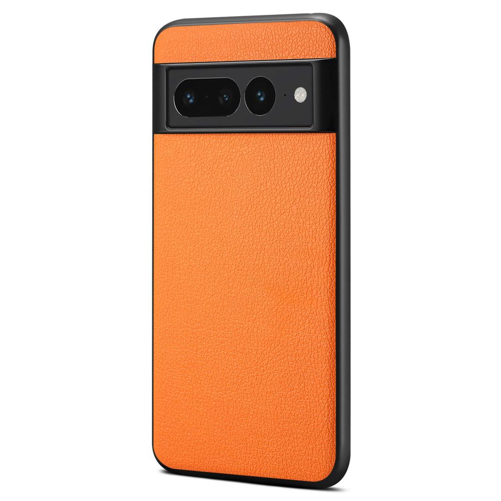 For Google Pixel 7 Pro 5G Case Calf Texture Anti-Scratch PU Leather Phone Back Cover