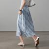 SOFSIL Damen High-Waist karierter A-Linien-Midirock