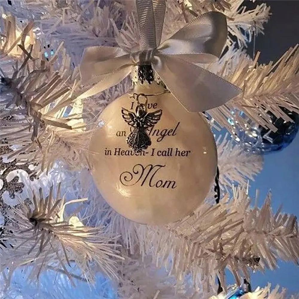 Home Decoration Angel In Heaven Xmas Family Pendant Feather Ball Hanging Ornament Memorial Ornament