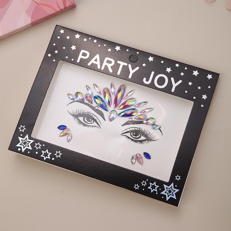 Pegatinas de Pedrería PARTYJOY: Gemas para Maquillaje de Rostro y Ojos para Festivales de Música