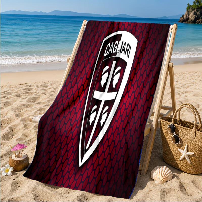 Cagliari Football Club Crest Beach Towel Microfiber Beach Towel, Lightweight and Quick-Dry, for Summer Travel, Swimming Pool Fan Birthday Gift