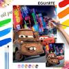 Cars Oil Painting Painting Art Set Handmade Diy Gift Home Decoration. Tokyo Neon City Night View Racing Character Art.