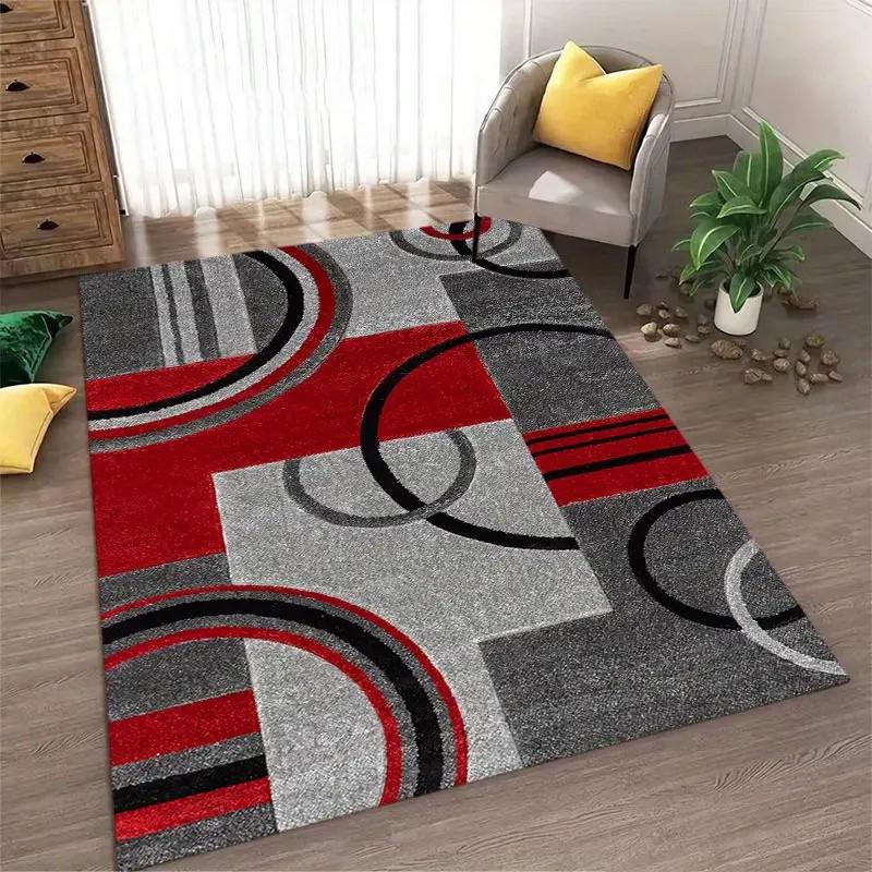 Nordischer Stil Teppich Abstrakt Geometrischer Teppich Rutschfest Waschbarer Teppich für Wohnzimmer Schlafzimmer und Heimdekoration Bodenteppich