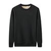 Men Fleece Lined Sweatshirt Long Sleeve Round Neck Thickened Pullover Warm Fall Winter Casual Sweatshirt for Street Work Daily Errands