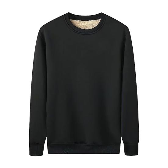 

Men Fleece Lined Sweatshirt Long Sleeve Round Neck Thickened Pullover Warm Fall Winter Casual Sweatshirt for Street Work Daily Errands 2XL
