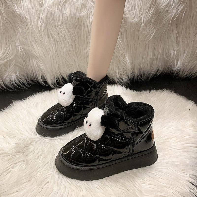 Cute Chunky Winter Booties Round Toe Plush Snow Boots for Women Y2k Padded Boot Trend 2025 Designer Luxury Fashion Woman Shoes