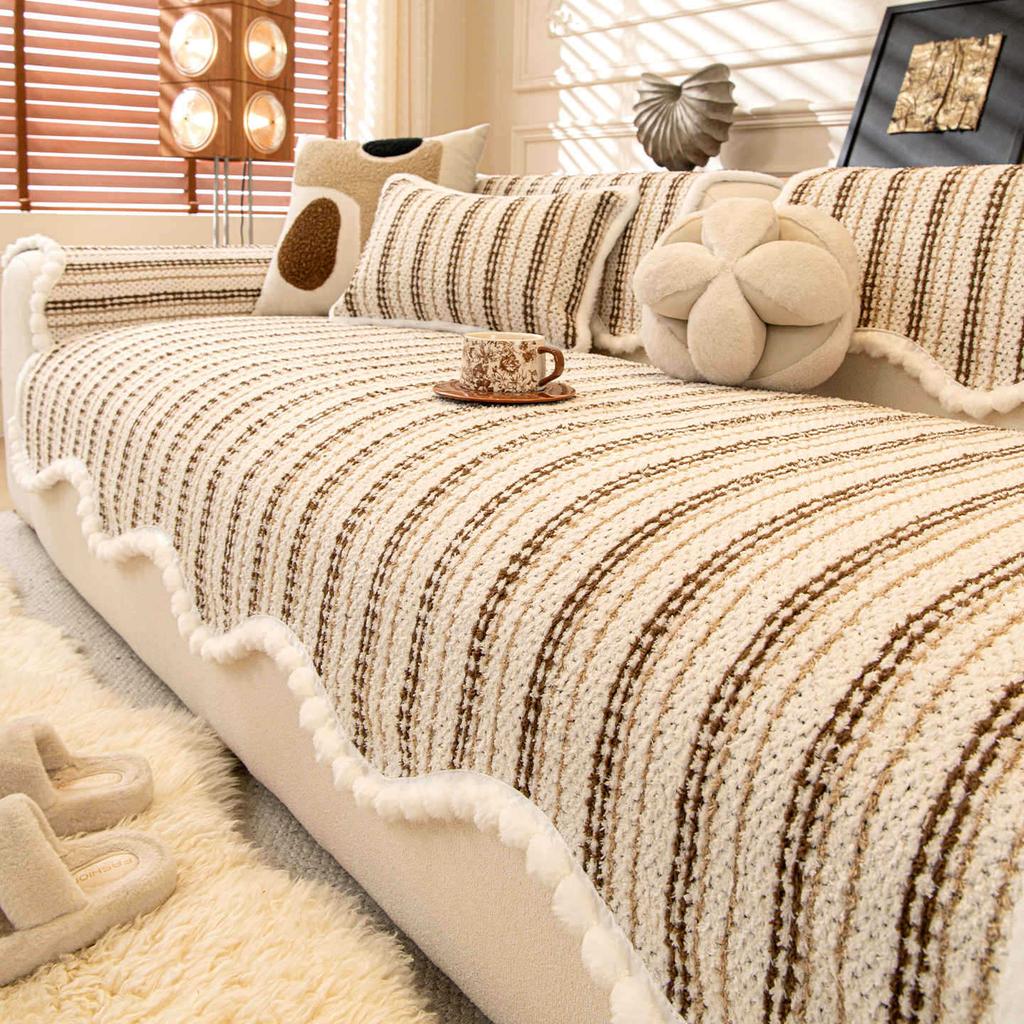 Cartoon Sofa Cover Cloth Thickened New Fixed Anti Slip Cushion One-Piece Laying Sofa Cover Soft Autumn And Winter Seasons