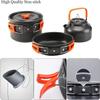 Outdoor Camping Cookware Kit, Aluminum Cooking Set, Water Kettle, Pan Pot, Travelling Hiking, Picnic BBQ Tableware, Picnic Equip