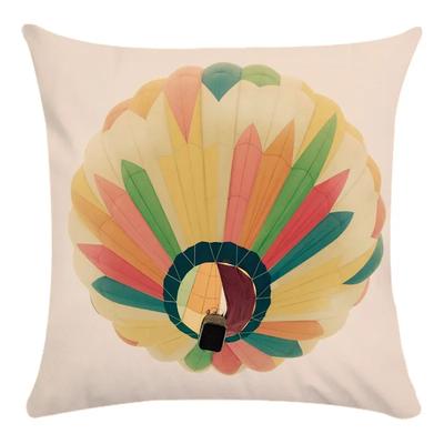 Sofa Short Plush Pillowcase Fresh and Soft Home Decoration Colorful Romantic Hot Air Balloon Series Cushion Cover